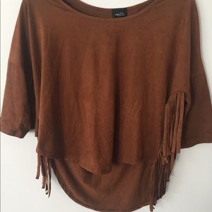 Suede Rue 21 fringe top